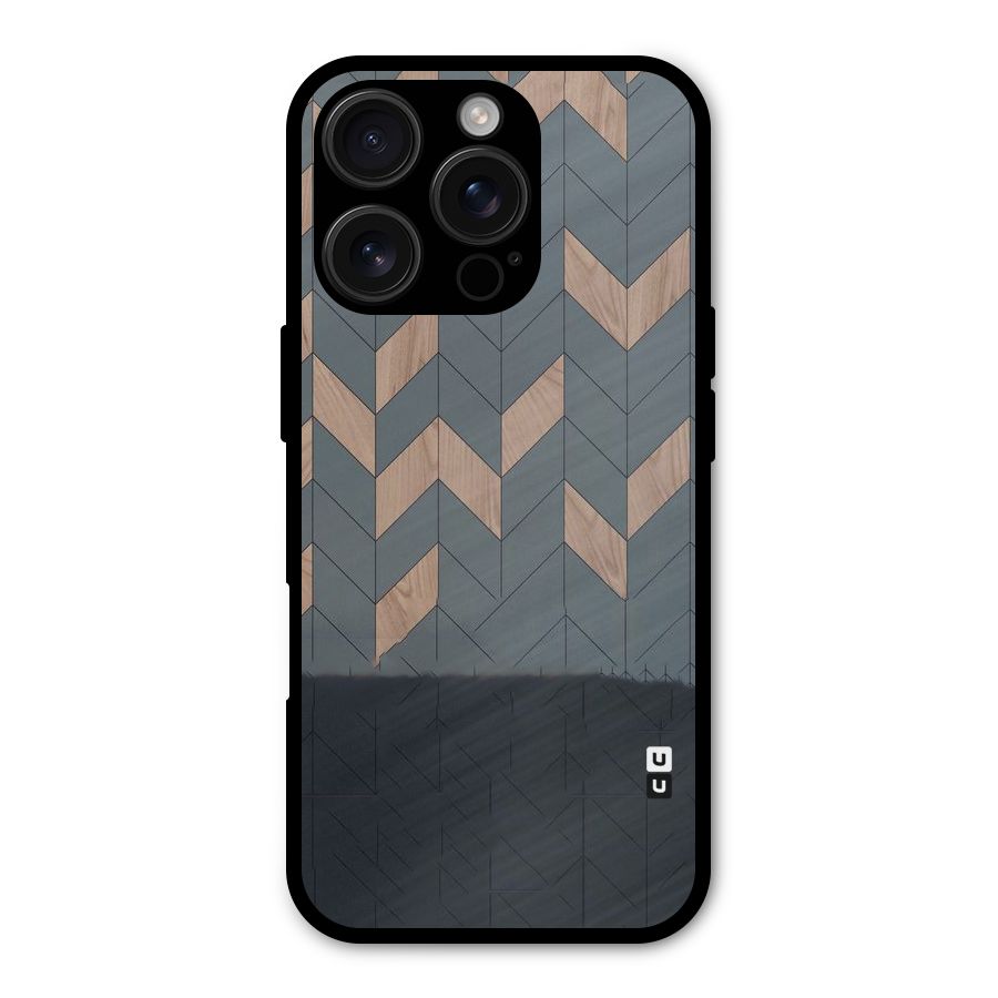 Greyish Wood Design Metal Back Case for iPhone 16 Pro