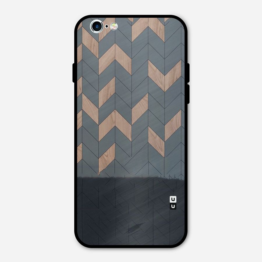 Greyish Wood Design Metal Back Case for iPhone 6 6s