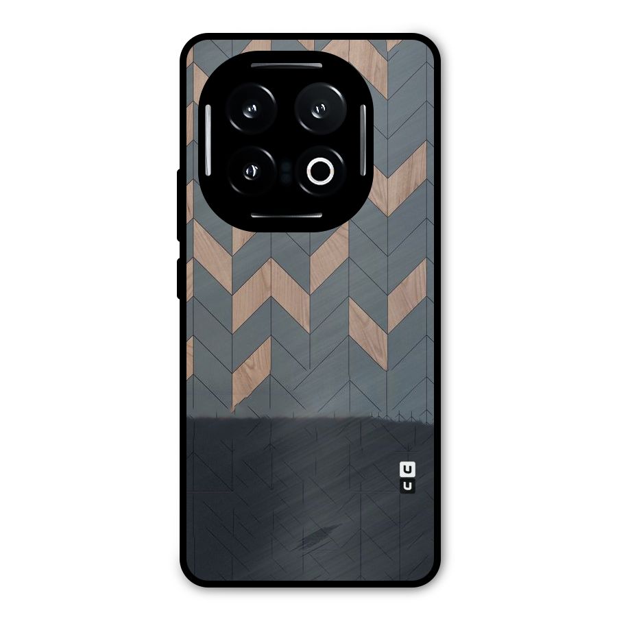 Greyish Wood Design Metal Back Case for iQOO 13