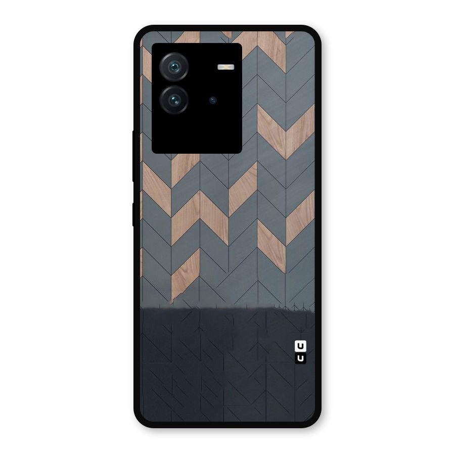 Greyish Wood Design Metal Back Case for iQOO Neo 6 5G