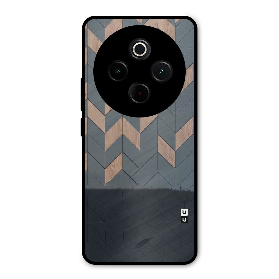 Greyish Wood Design Metal Back Case for iQOO Z10