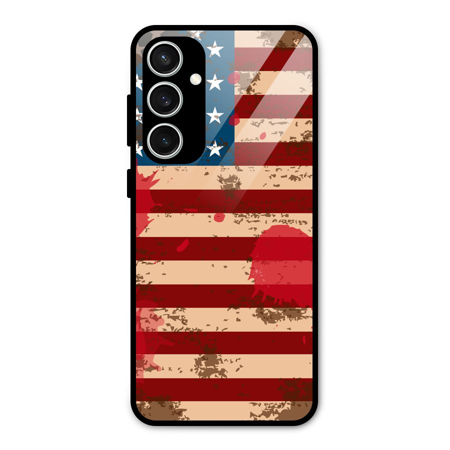 Grunge USA Flag Glass Back Case for Galaxy S23 FE