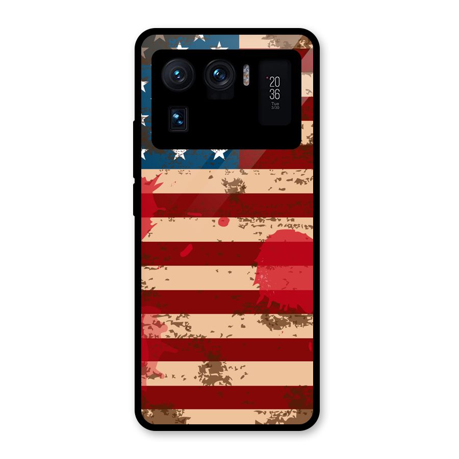 Grunge USA Flag Glass Back Case for Mi 11 Ultra