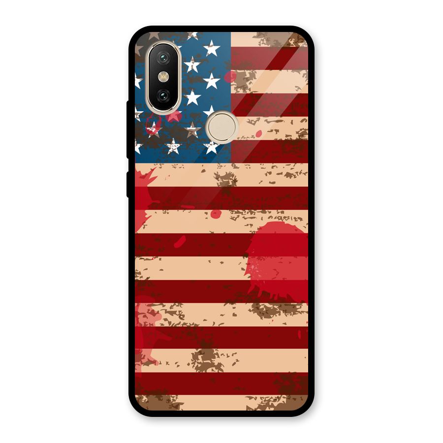 Grunge USA Flag Glass Back Case for Redmi A2