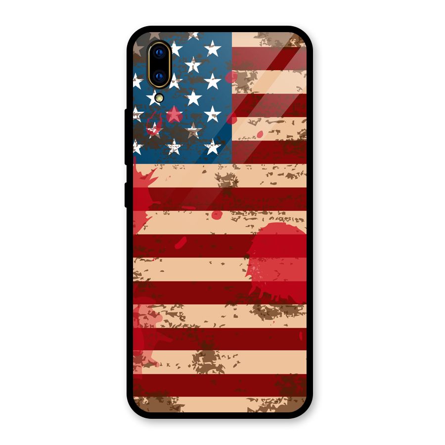 Grunge USA Flag Glass Back Case for Vivo V11 Pro