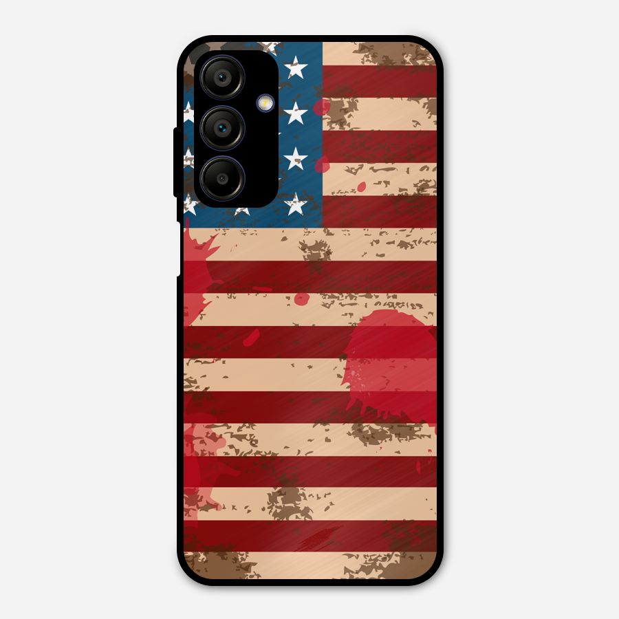 Grunge USA Flag Metal Back Case for Galaxy A15 5G