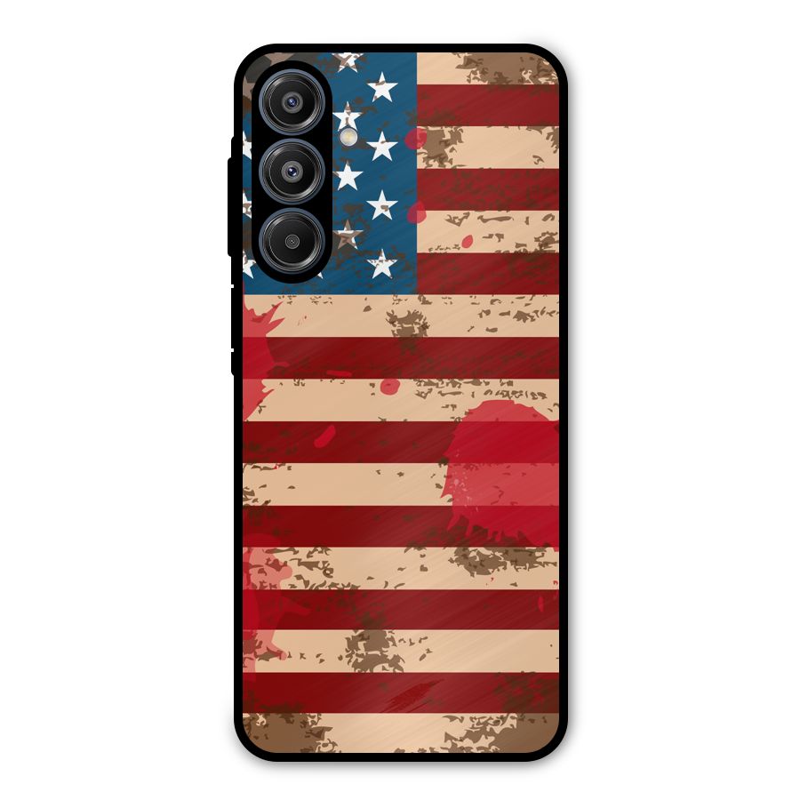 Grunge USA Flag Metal Back Case for Galaxy A16 5G