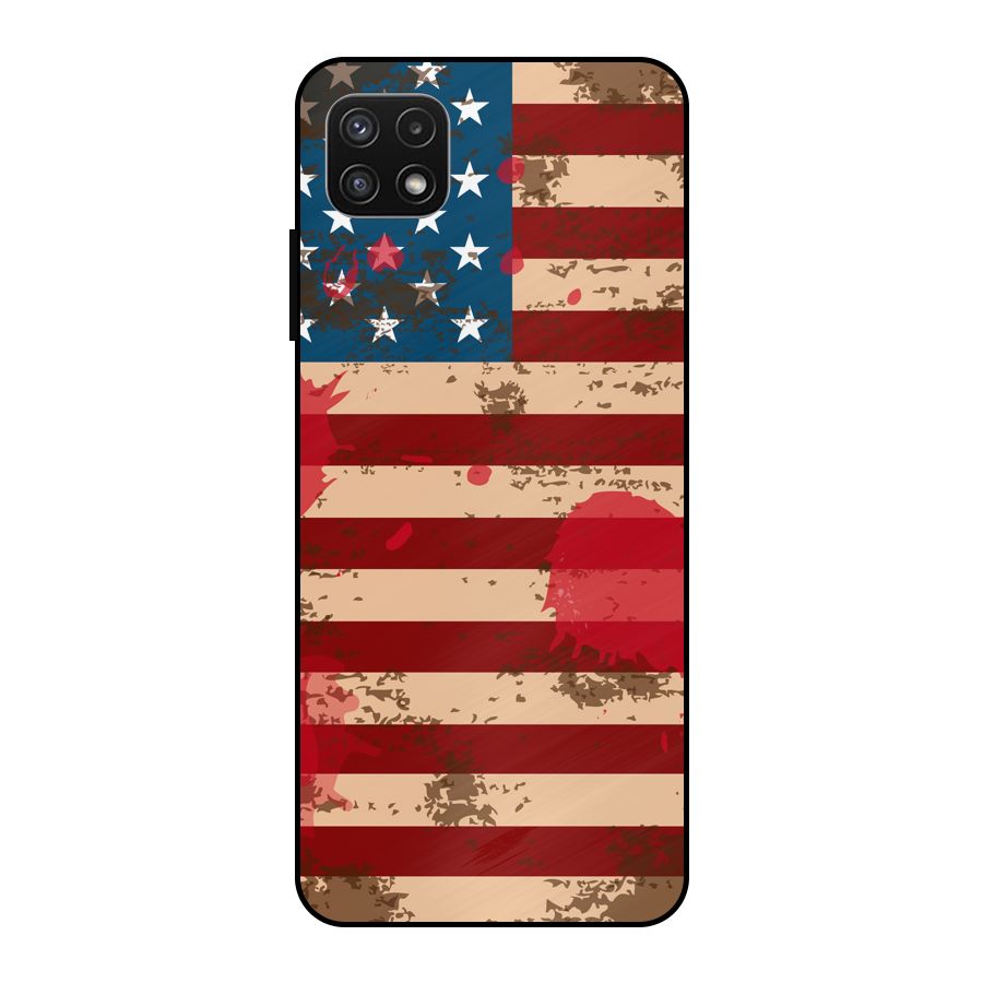 Grunge USA Flag Metal Back Case for Galaxy A22 5G
