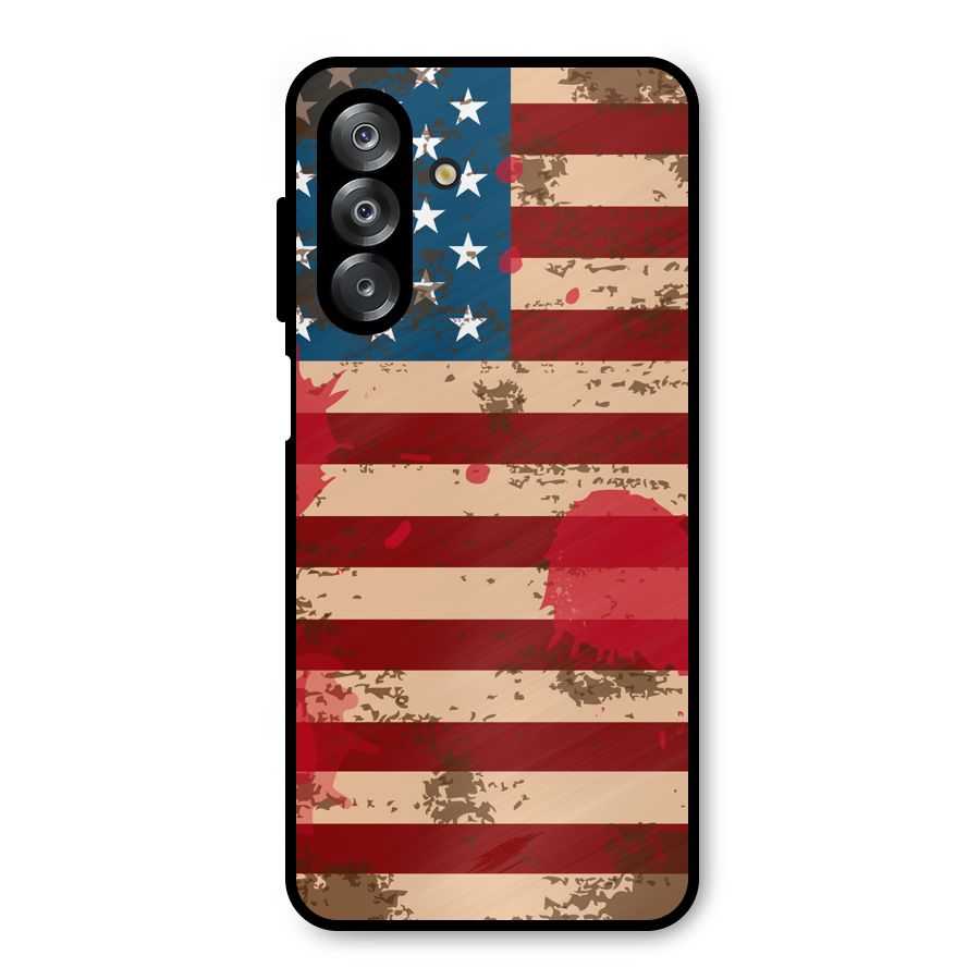 Grunge USA Flag Metal Back Case for Galaxy A26