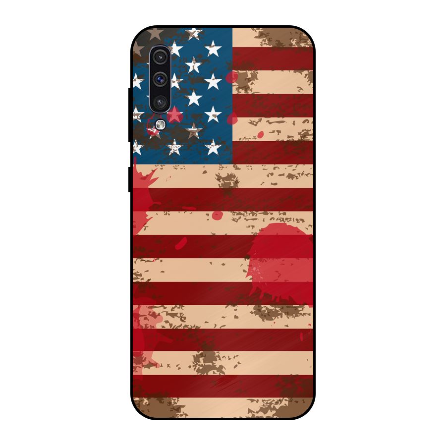 Grunge USA Flag Metal Back Case for Galaxy A30s