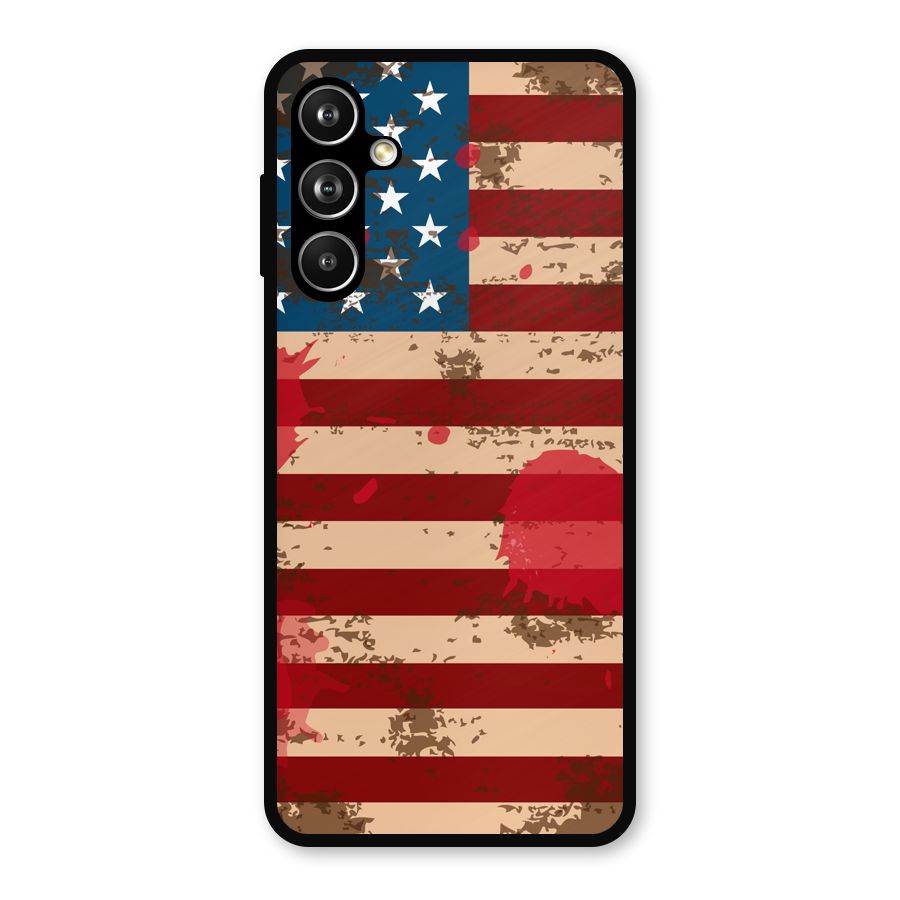 Grunge USA Flag Metal Back Case for Galaxy F54
