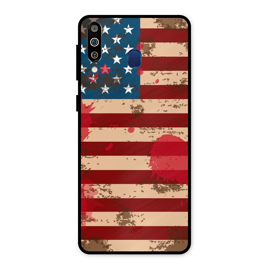 Grunge USA Flag Metal Back Case for Galaxy M30