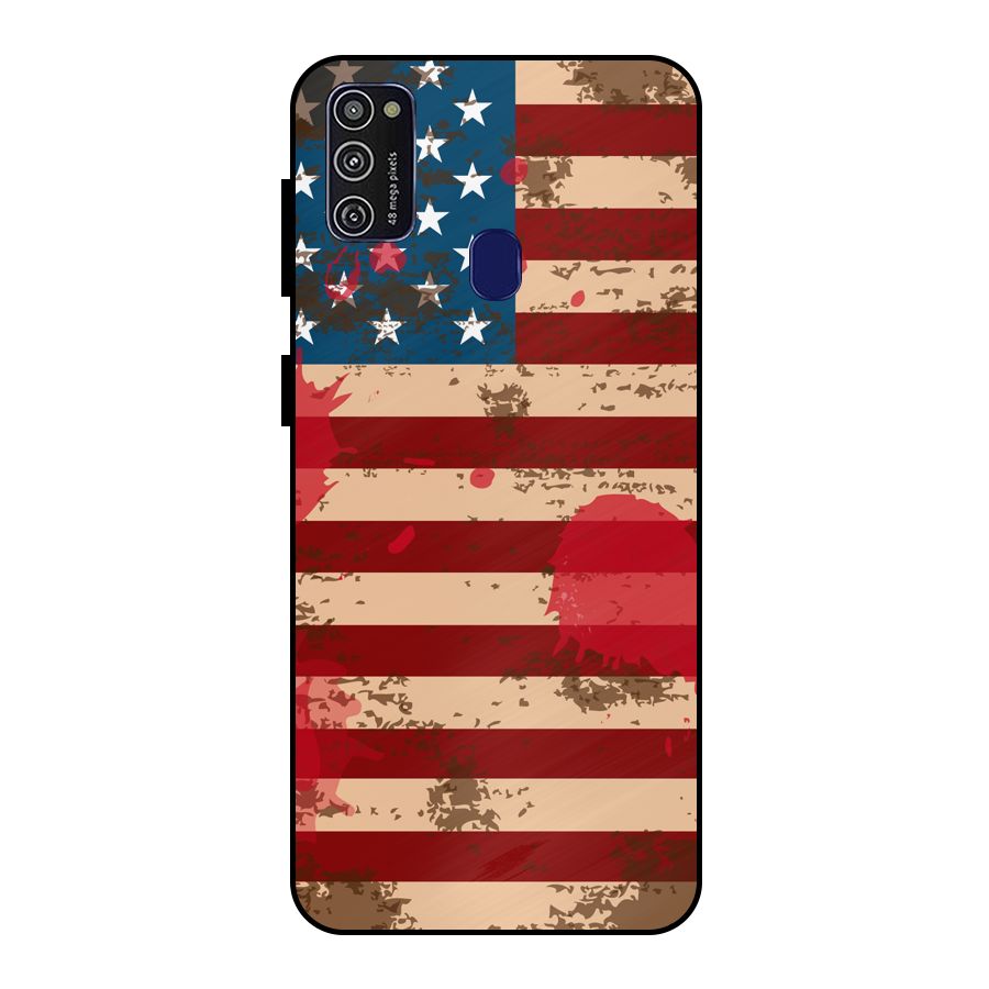 Grunge USA Flag Metal Back Case for Galaxy M30s