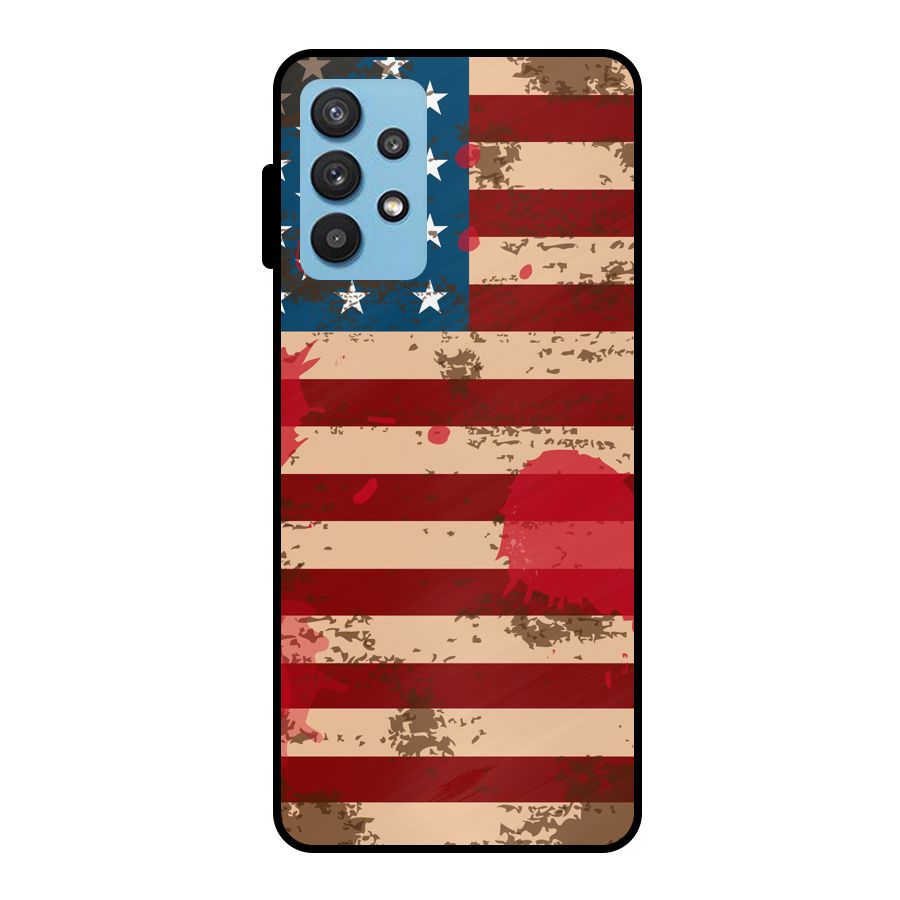 Grunge USA Flag Metal Back Case for Galaxy M32 5G