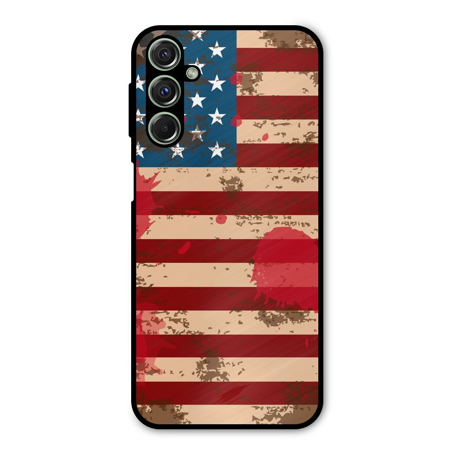 Grunge USA Flag Metal Back Case for Galaxy M34