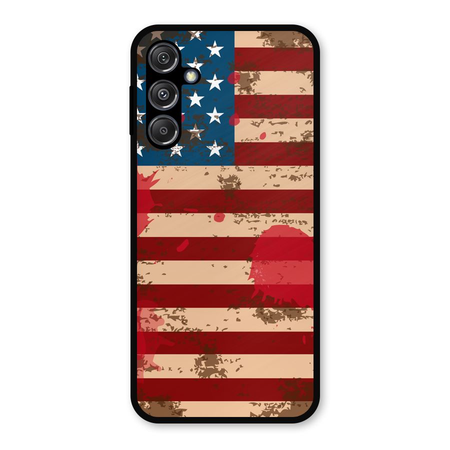 Grunge USA Flag Metal Back Case for Galaxy M34 5G