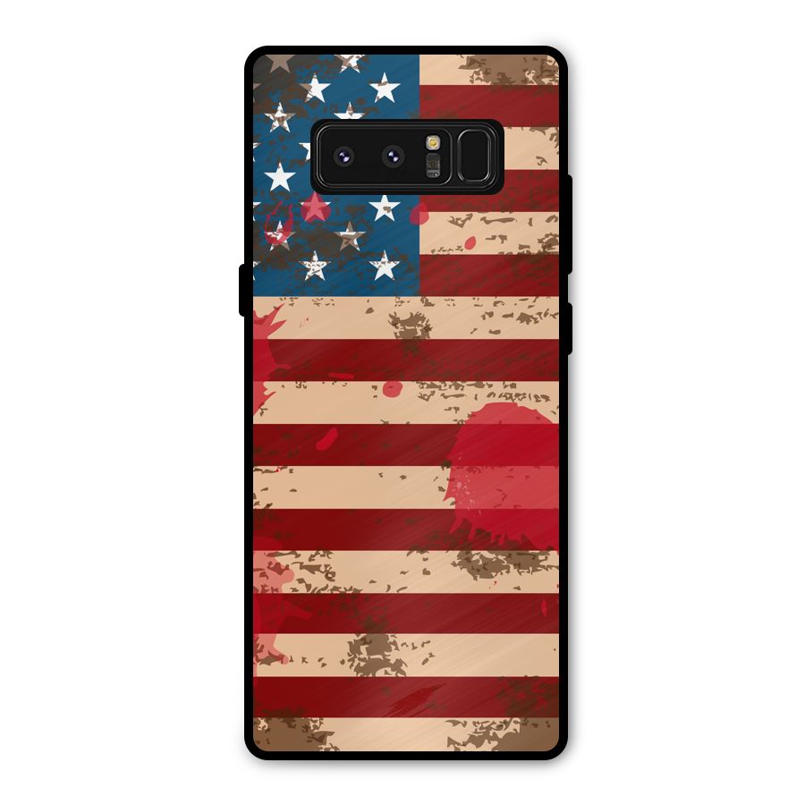 Grunge USA Flag Metal Back Case for Galaxy Note 8