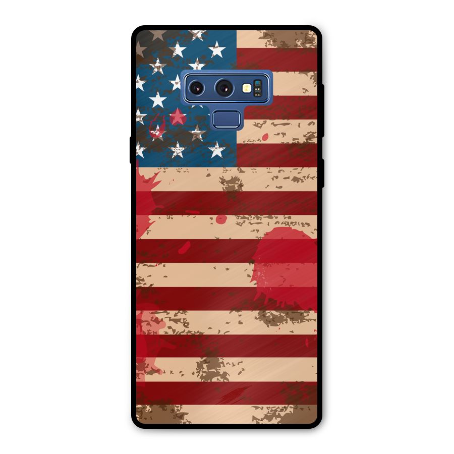 Grunge USA Flag Metal Back Case for Galaxy Note 9