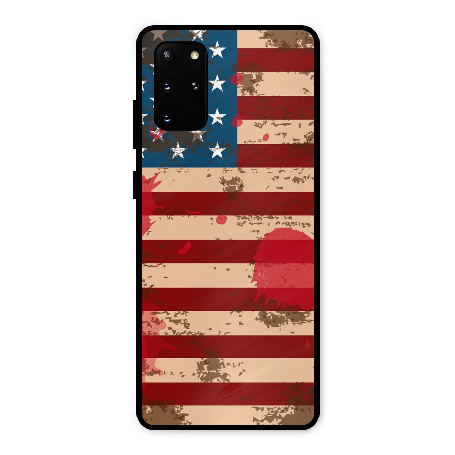 Grunge USA Flag Metal Back Case for Galaxy S20 Plus