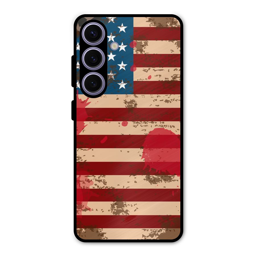 Grunge USA Flag Metal Back Case for Galaxy S24