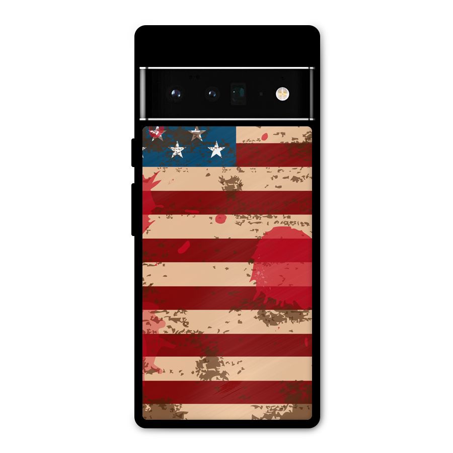 Grunge USA Flag Metal Back Case for Google Pixel 6 Pro