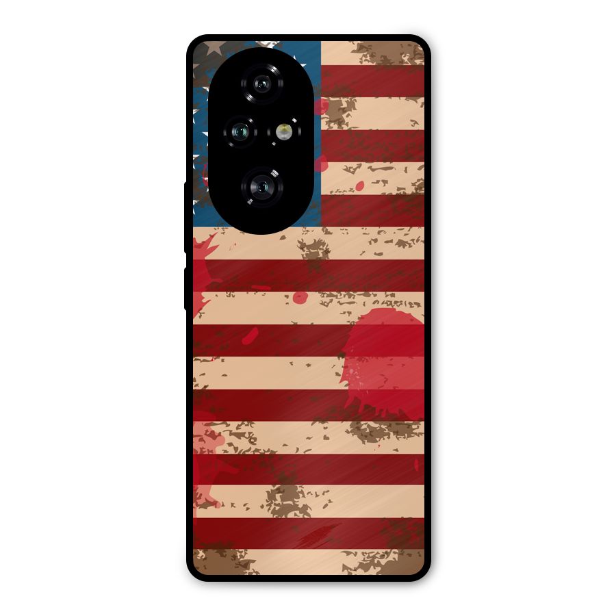 Grunge USA Flag Metal Back Case for Honor 200 Pro
