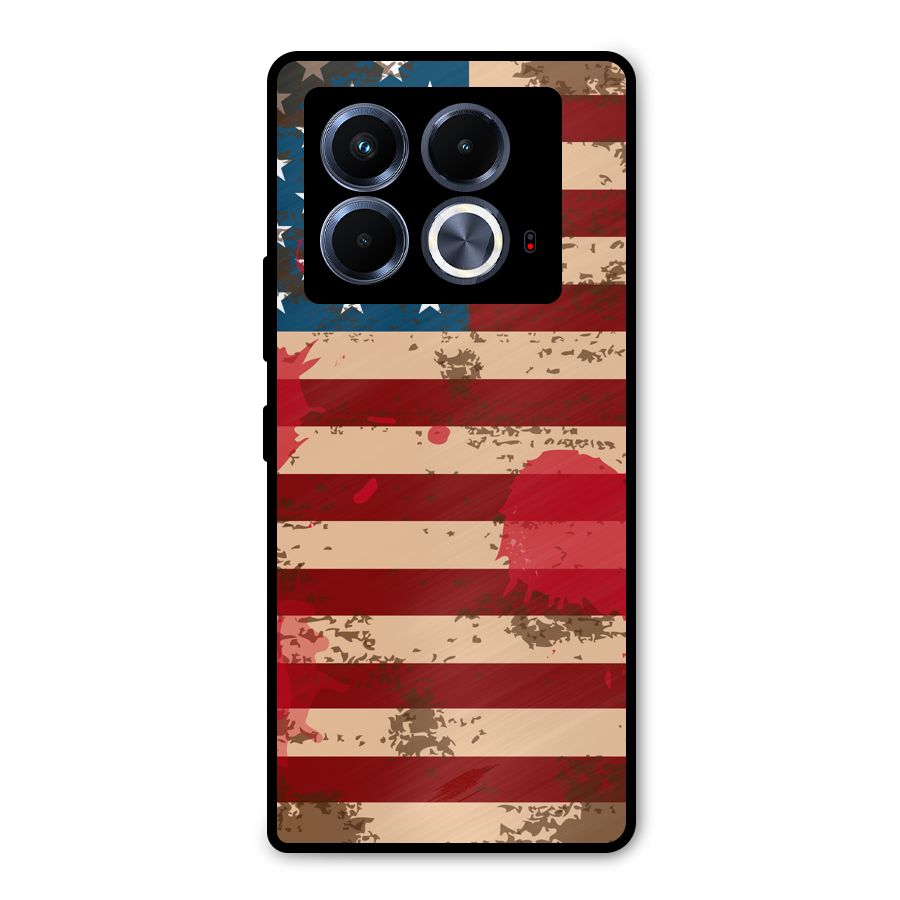 Grunge USA Flag Metal Back Case for Infinix Note 40 5G
