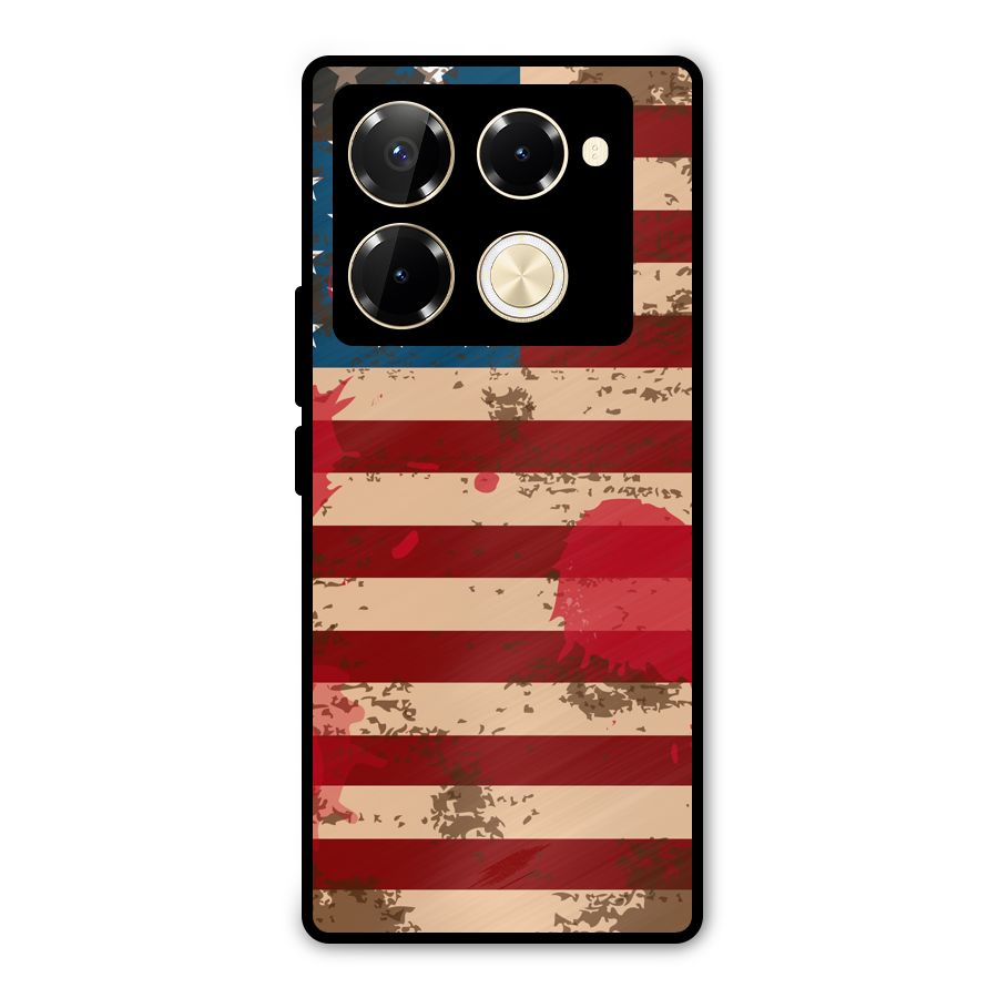 Grunge USA Flag Metal Back Case for Infinix Note 40 Pro