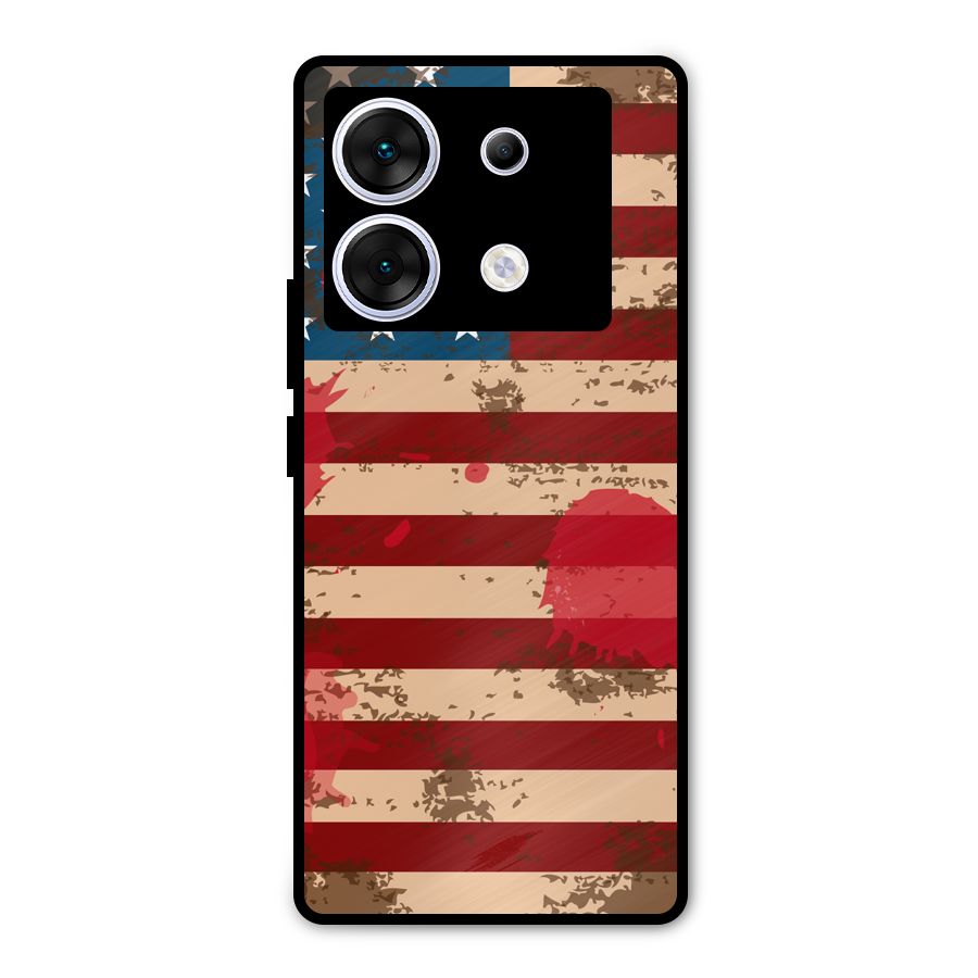 Grunge USA Flag Metal Back Case for Infinix Zero 30 5G