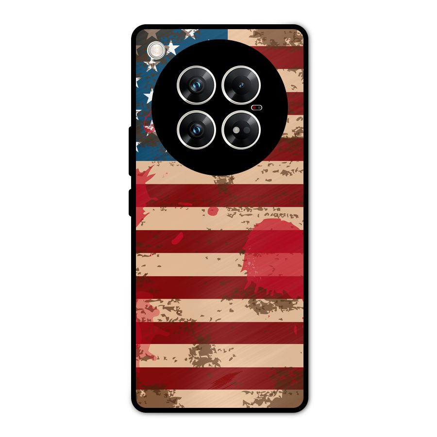 Grunge USA Flag Metal Back Case for Infinix Zero 40 5G