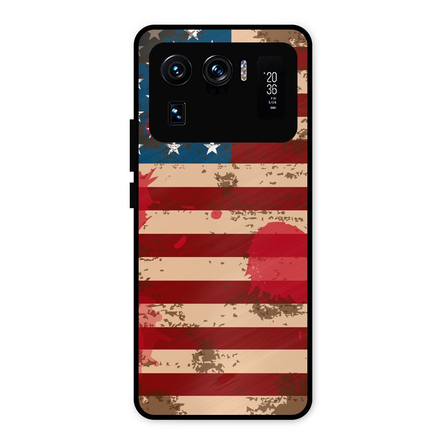 Grunge USA Flag Metal Back Case for Mi 11 Ultra