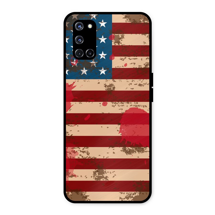 Grunge USA Flag Metal Back Case for Oppo A52