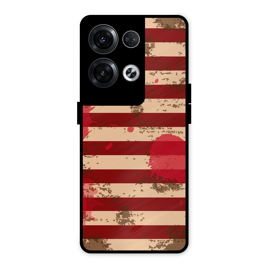 Grunge USA Flag Metal Back Case for Oppo Reno8 Pro 5G