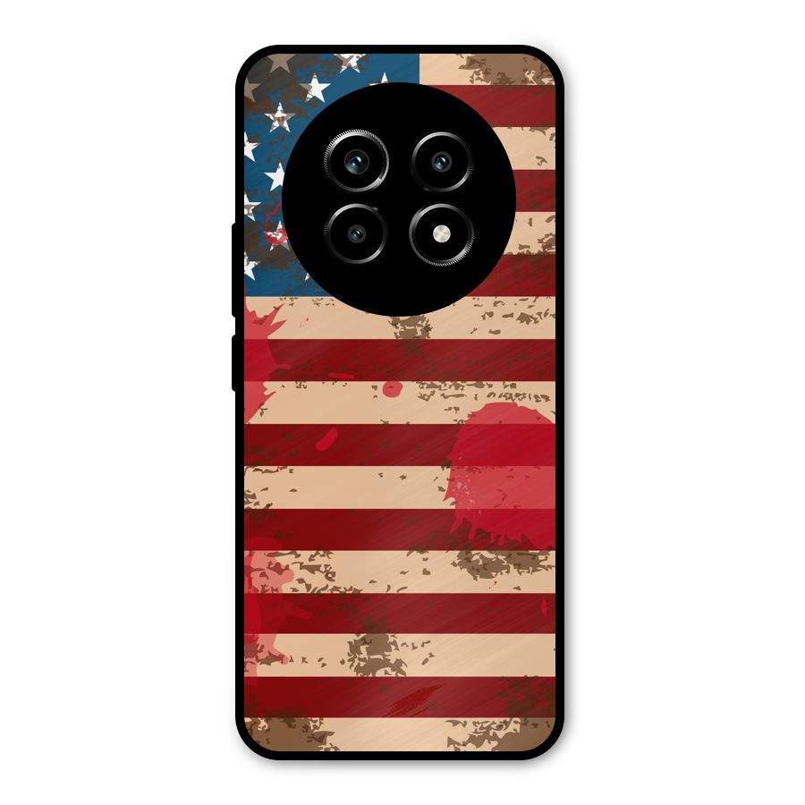 Grunge USA Flag Metal Back Case for Realme 13 Pro