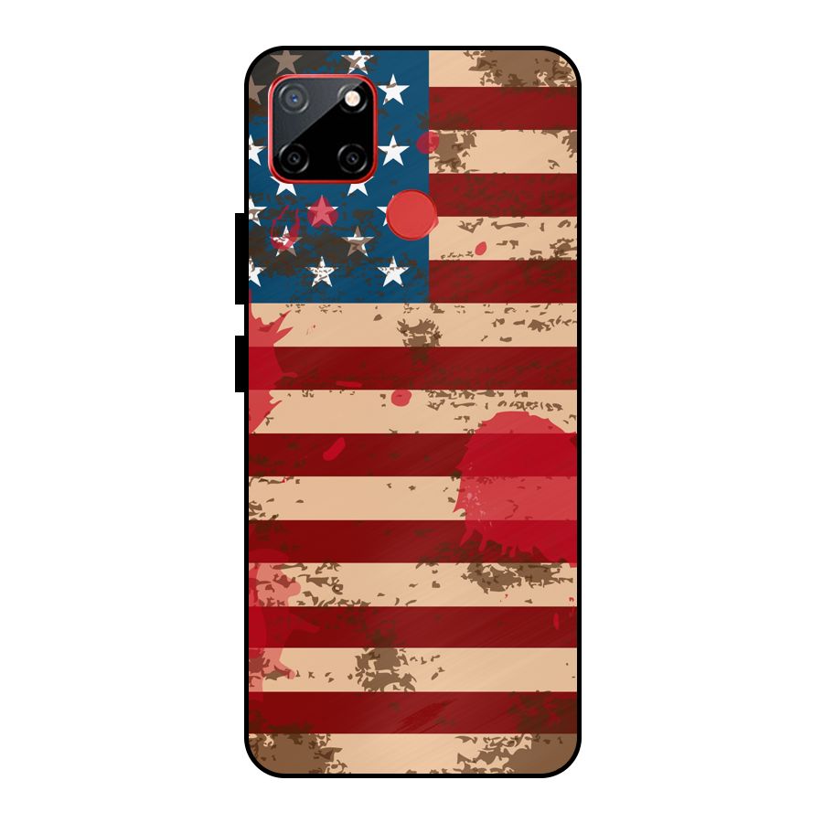 Grunge USA Flag Metal Back Case for Realme C12