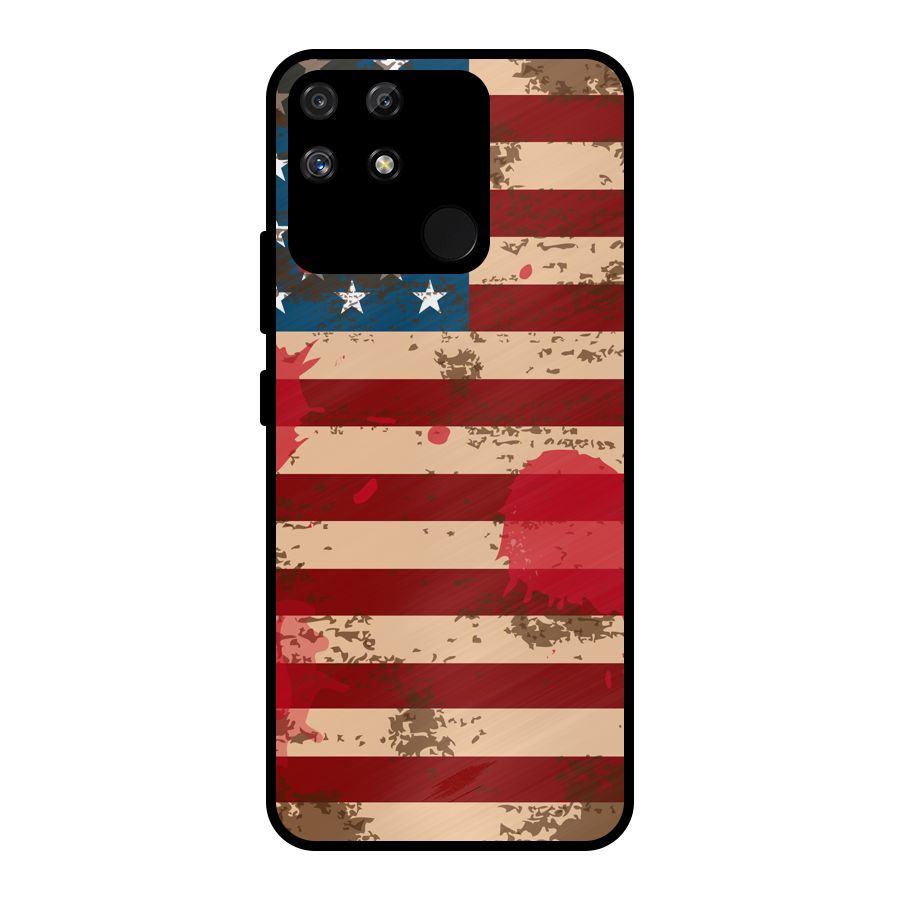 Grunge USA Flag Metal Back Case for Realme Narzo 50A