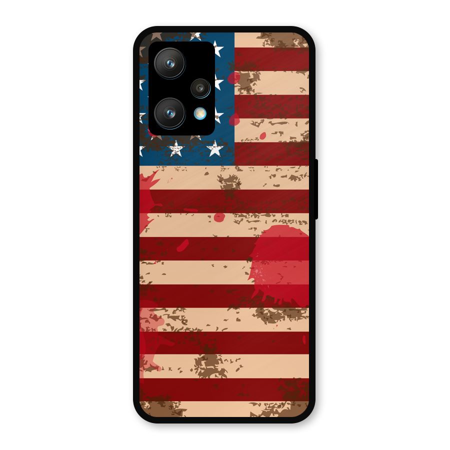 Grunge USA Flag Metal Back Case for Realme Narzo 50 Pro