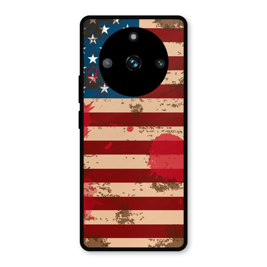 Grunge USA Flag Metal Back Case for Realme Narzo 60 Pro
