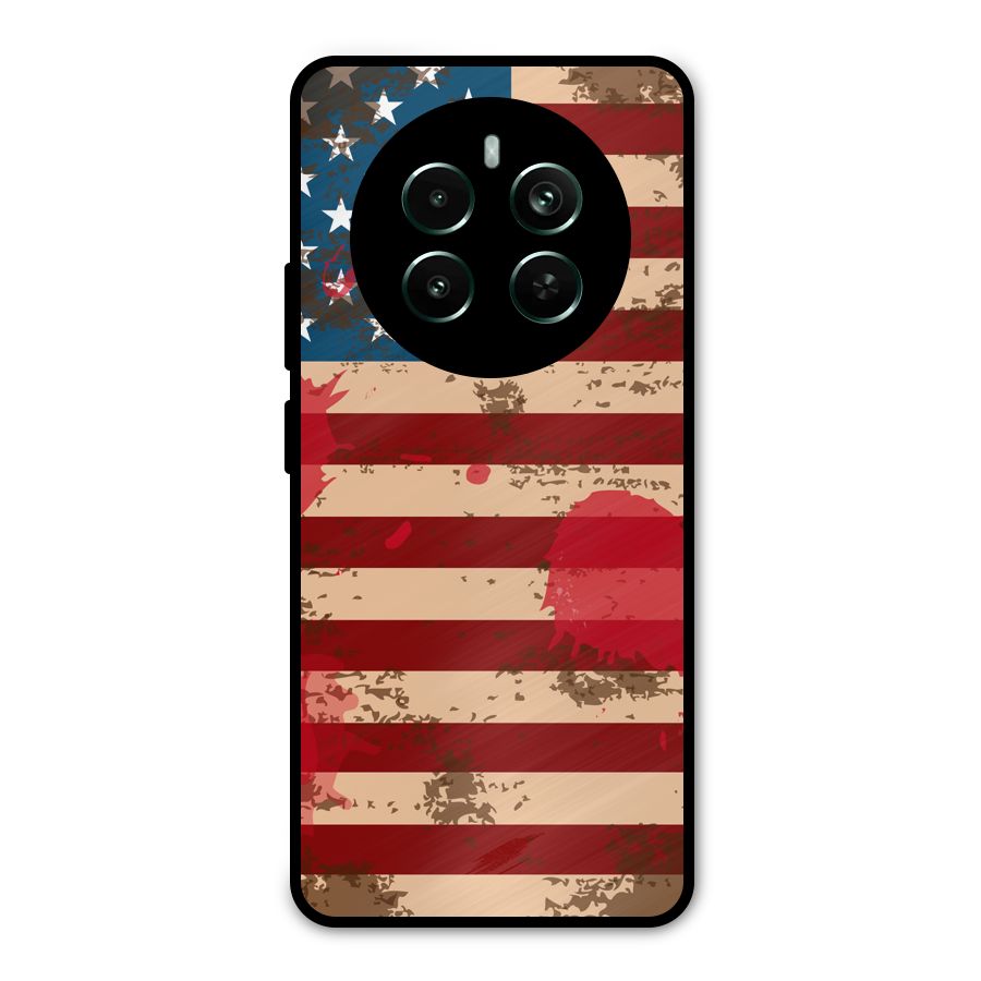 Grunge USA Flag Metal Back Case for Realme Narzo 70 Pro