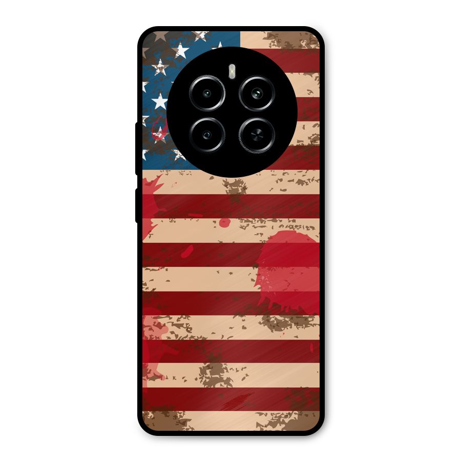 Grunge USA Flag Metal Back Case for Realme P1