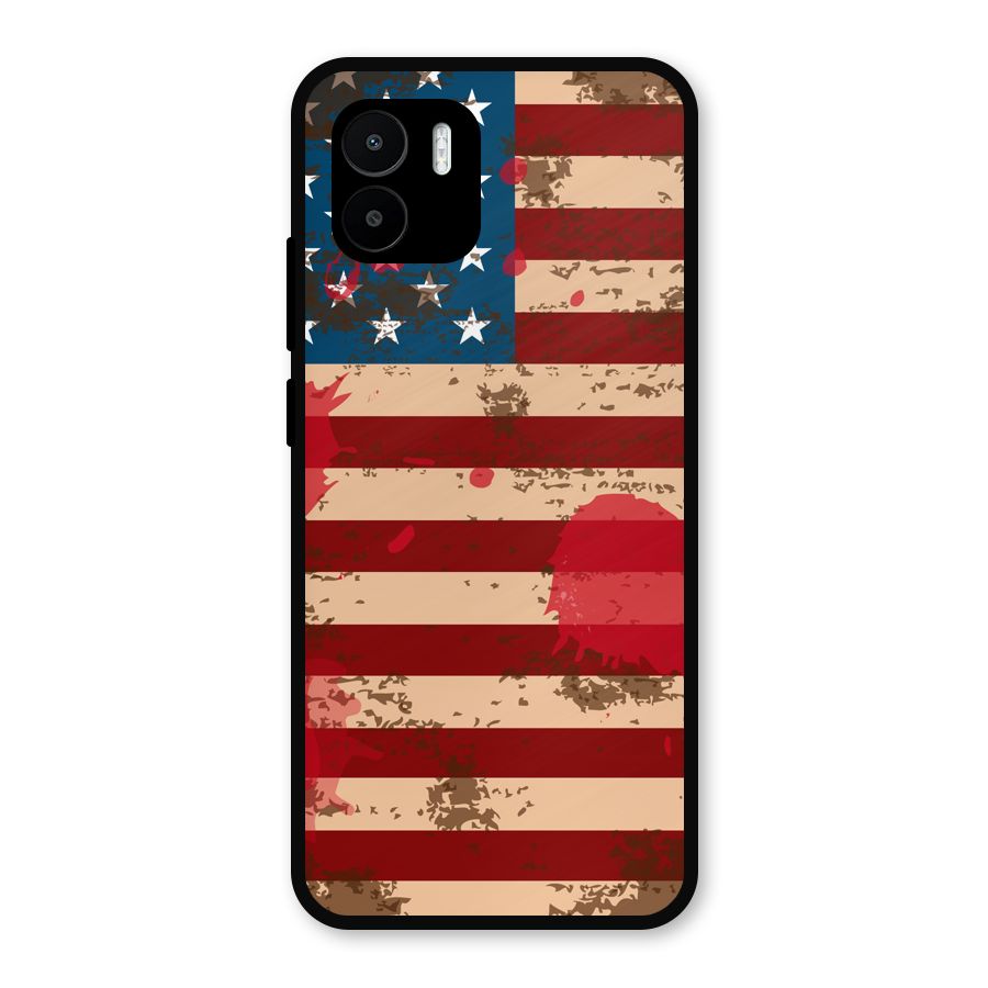 Grunge USA Flag Metal Back Case for Redmi A2