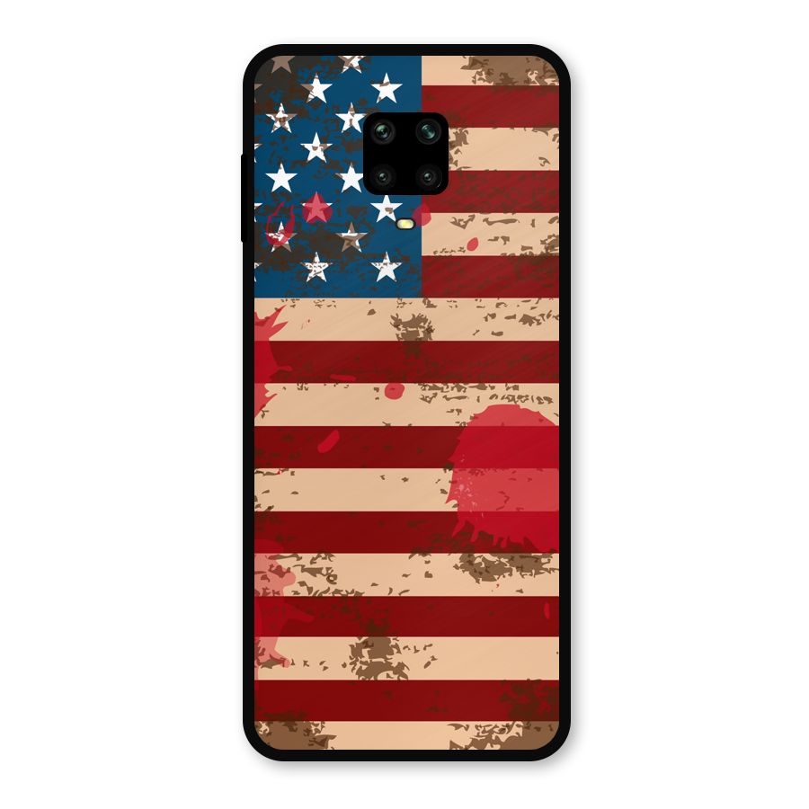 Grunge USA Flag Metal Back Case for Redmi Note 10 Lite