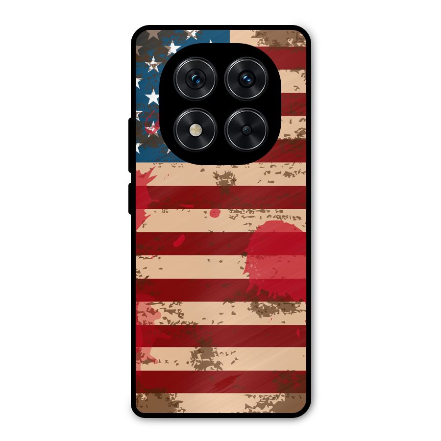 Grunge USA Flag Metal Back Case for Redmi Note 14 Pro 5G