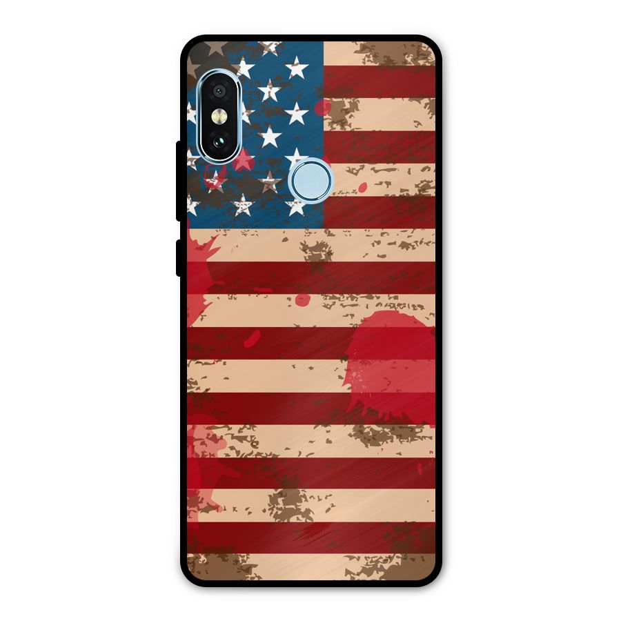 Grunge USA Flag Metal Back Case for Redmi Note 5 Pro