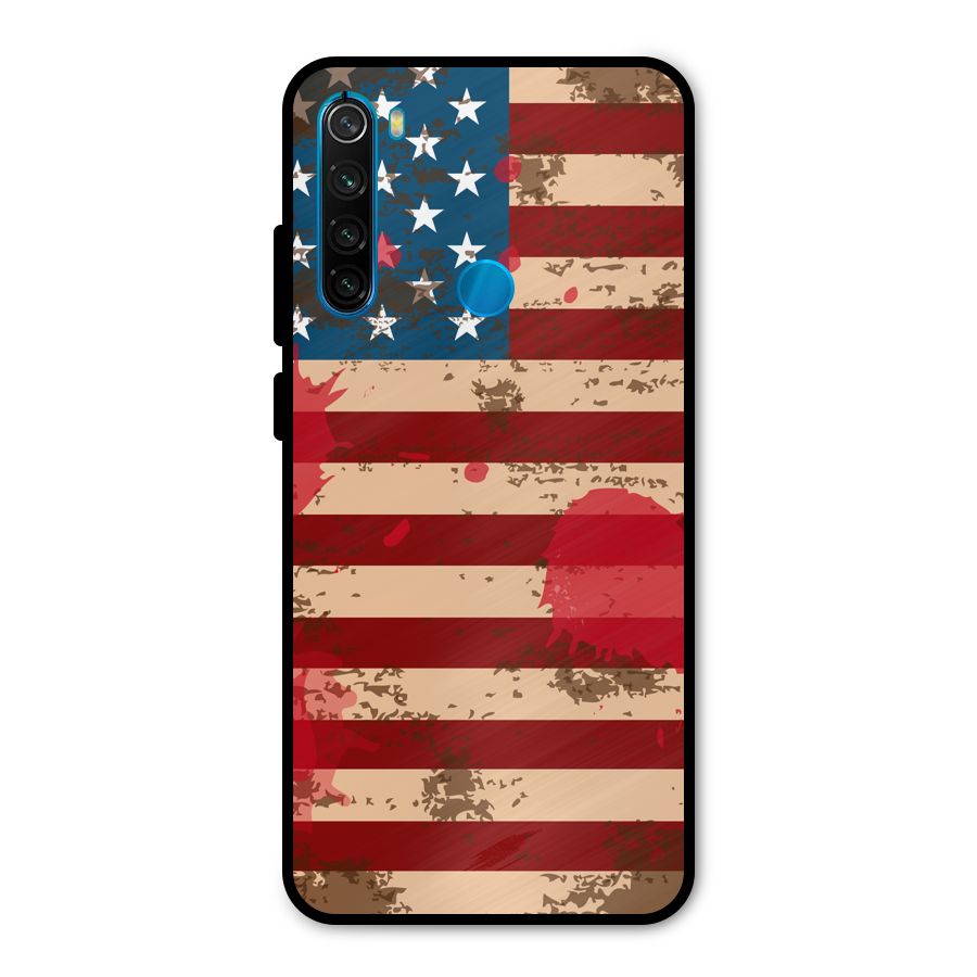 Grunge USA Flag Metal Back Case for Redmi Note 8
