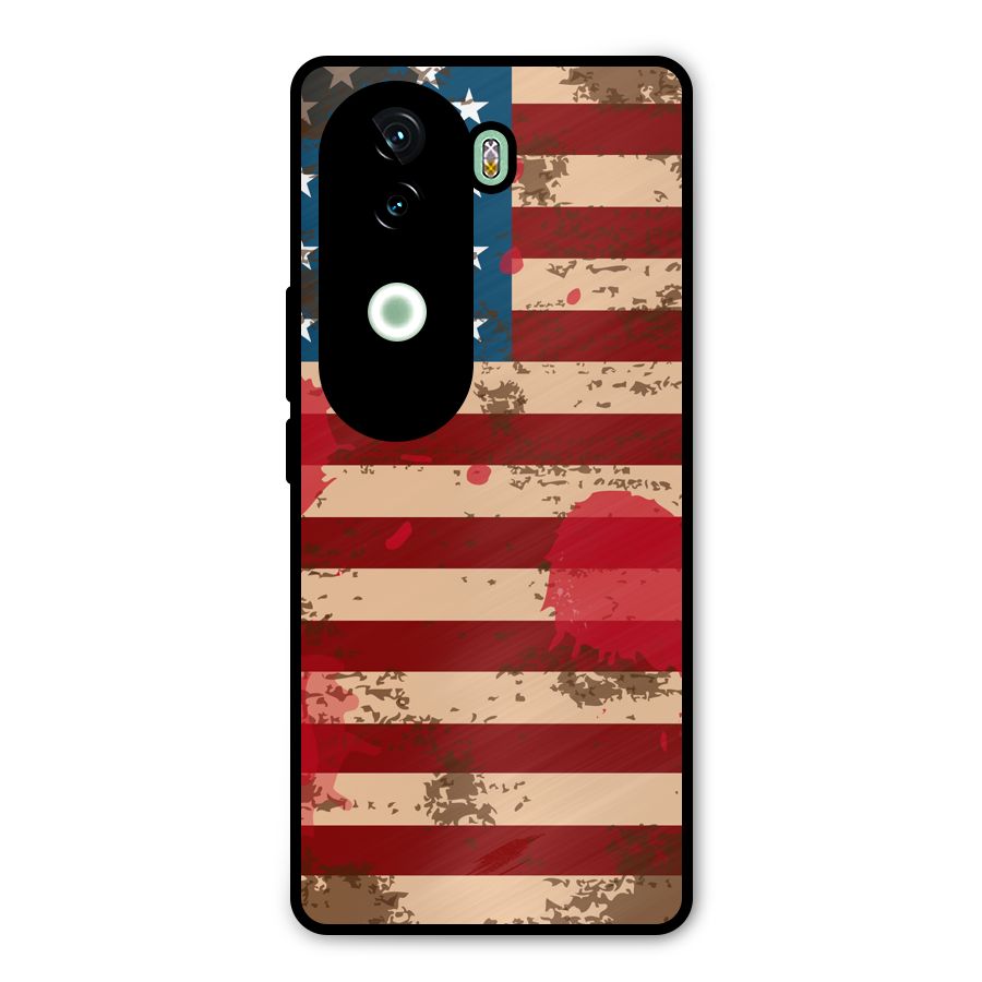 Grunge USA Flag Metal Back Case for Vivo V40e