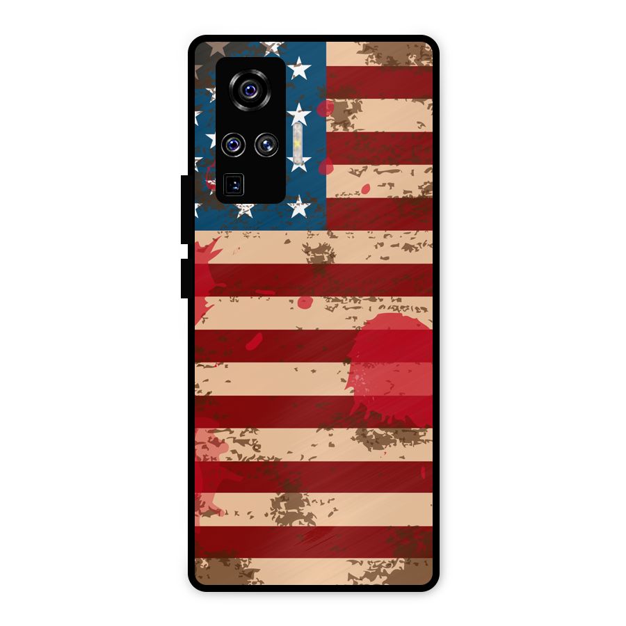 Grunge USA Flag Metal Back Case for Vivo X50 Pro
