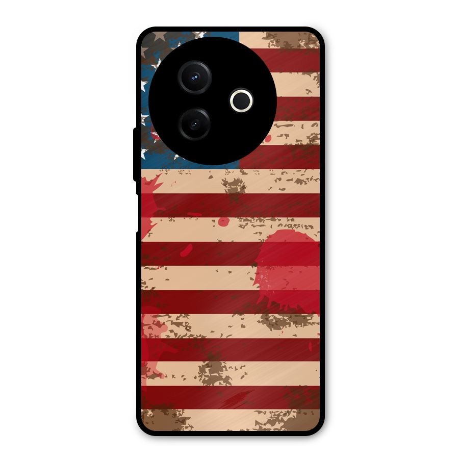 Grunge USA Flag Metal Back Case for Vivo Y39