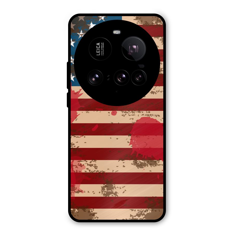 Grunge USA Flag Metal Back Case for Xiaomi 15 Ultra