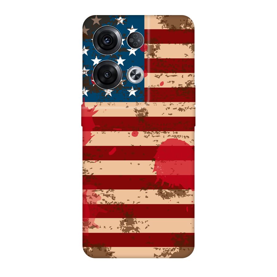 Grunge USA Flag Original Polycarbonate Back Case for Oppo Reno8 Pro 5G